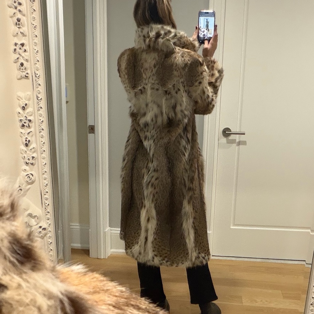 RARE Long Lynx Fur Leopard Print Coat - Picture 8 of 8